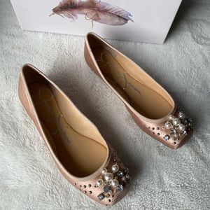 Jessica Simpson satin nude flats